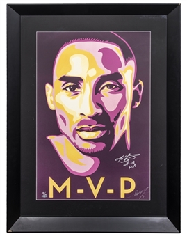 Kobe Bryant and Shepard Fairey Dual Signed Limited Edition (#38/50) "MVP" Lithograph With "07-08 MVP" Inscription by Kobe (UDA)